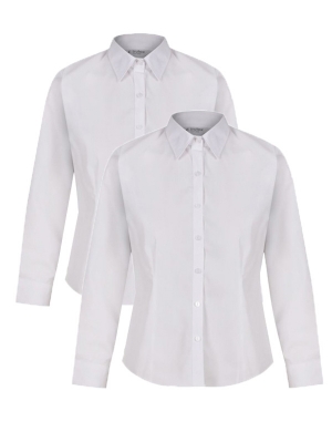 Trutex Slim Fit Non-Iron Long Sleeve Blouse 2pk - White